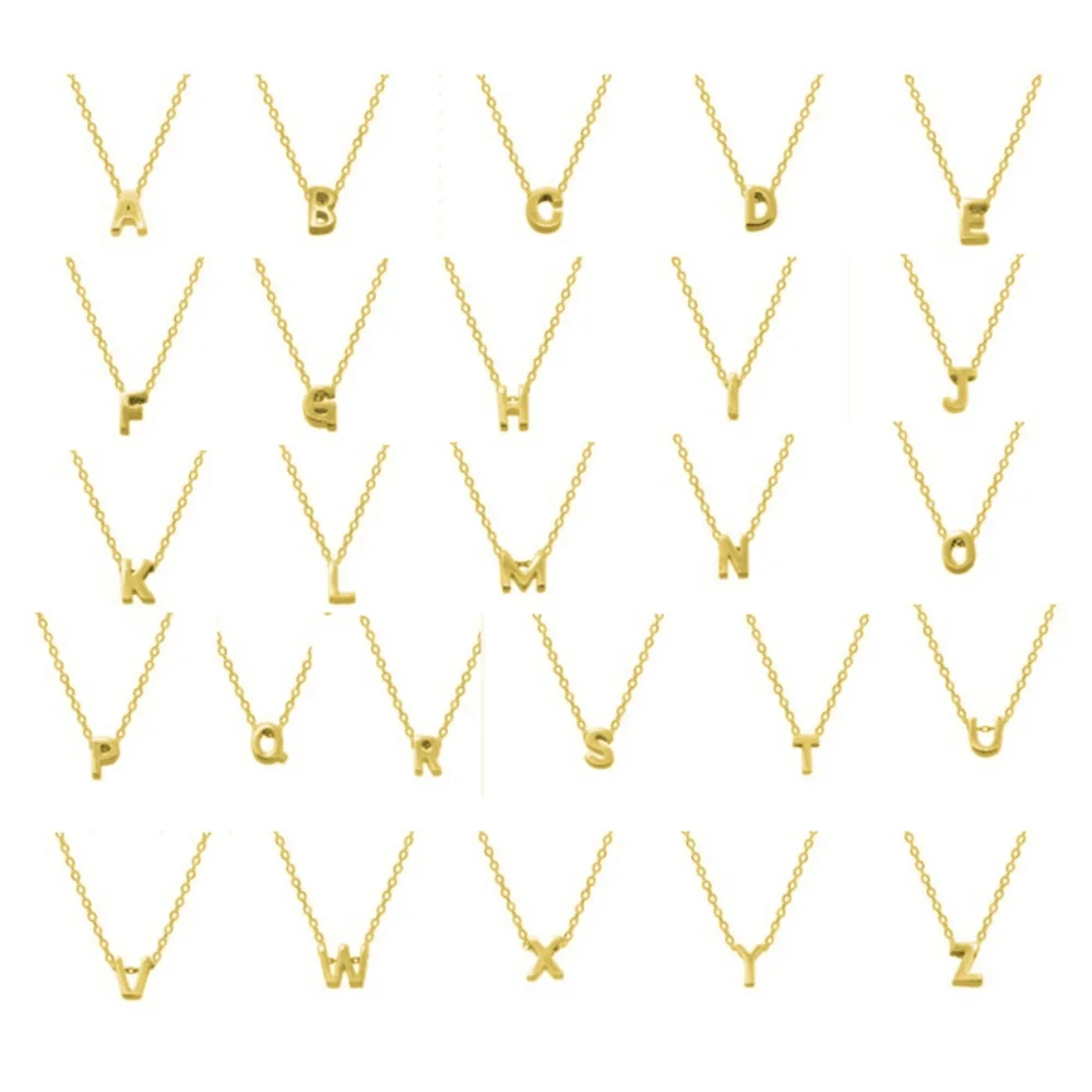 Initial F 18k gold plated initial necklace - Picture 4 of 6